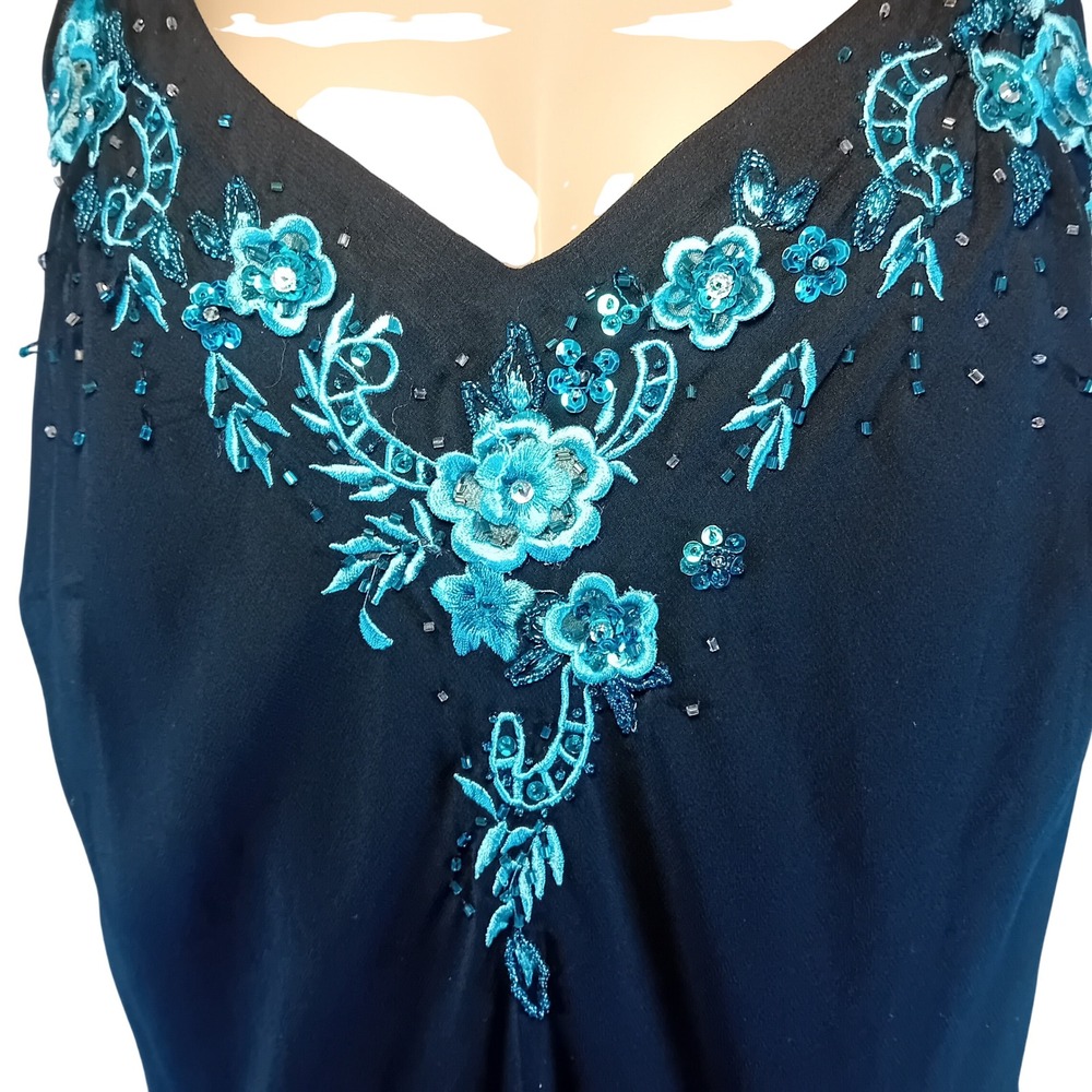 Vintage 90s R&M Richards Plus Size Cocktail Dress Formal Floral Embroidered 22W - Picture 7 of 16